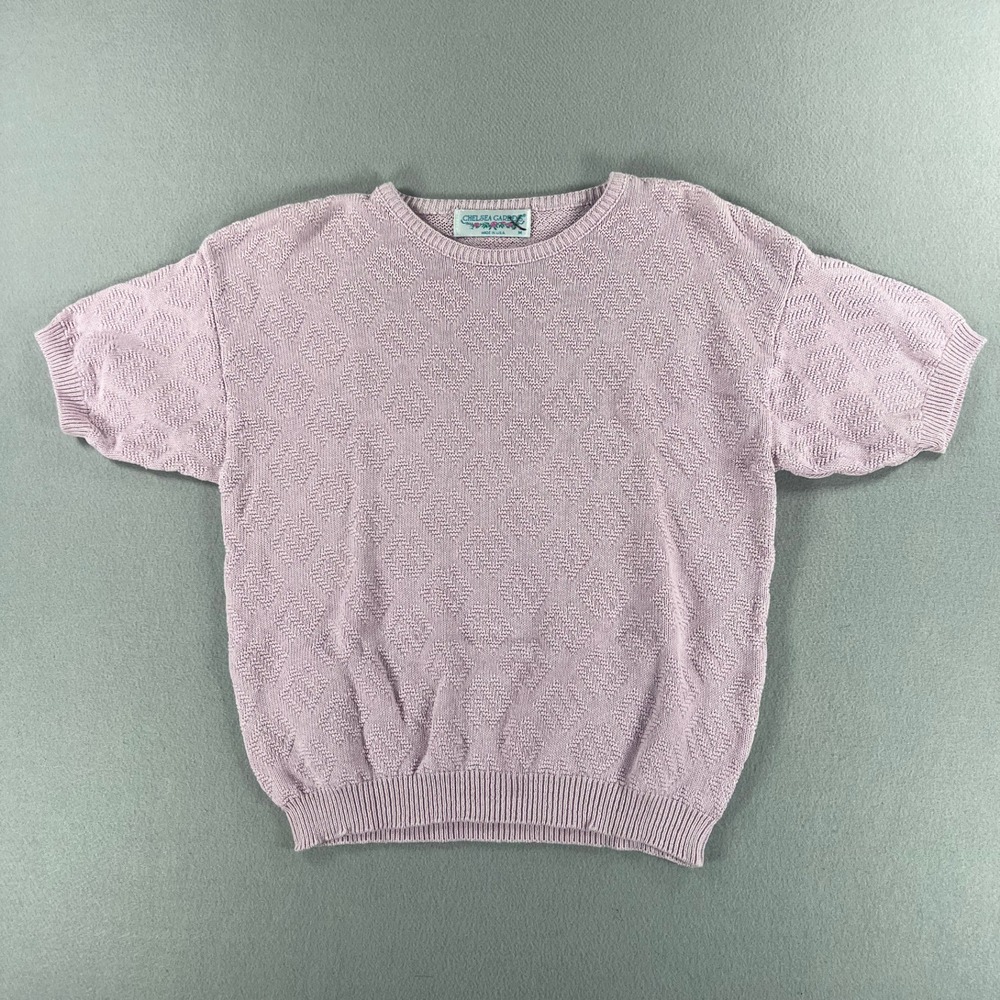Vintage 90s Chelsea Gardens Pink Top Womens Size Medium Made In USA